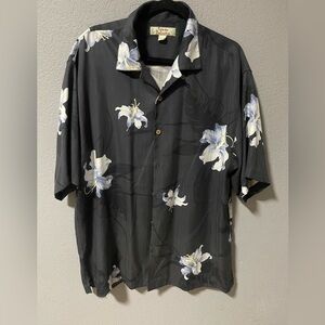 Tommy Bahama Black and White Silk Shirt